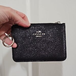 Coach Mini Skinny ID Case - Black Sparkle